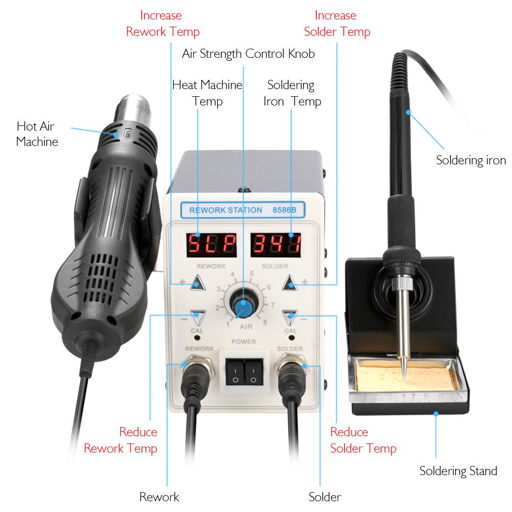 APD-8586B 750W Digital ESD 2 i - 2 In 1 Soldering Rework Station 750W 评论和价格